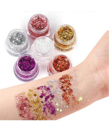 Knadgbft Eye Glitter Eyeshadow Hair Glitter Gel Long Lasting Sparkling Sequins Festival Shinny Decoration Party 6 - Buy Online on SooperMarket.com