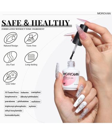Morovan 5 in 1 Builder Gel for Nails - Clear Strengthener Reinforcing & Shaping Gel Kit with Nail File | International Shipping Available - Buy Online on SooperMarket.com