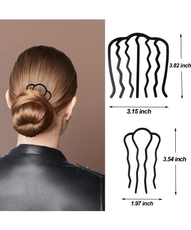 6-Piece Metal Hair Comb Clips for Updo Bun - Black Hair Accessories for Women - Buy Online on SooperMarket.com