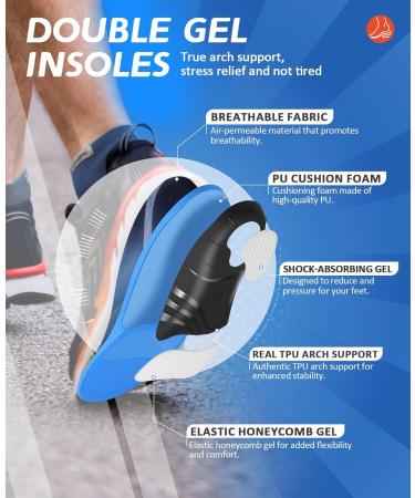 TMANI Arch Support Insoles Plantar Fasciitis - Orthotic Shoe Inserts for Flat Feet - Heavy Duty Boot Insoles for Men & Women - Blue (6-7) - Buy Online on SooperMarket.com