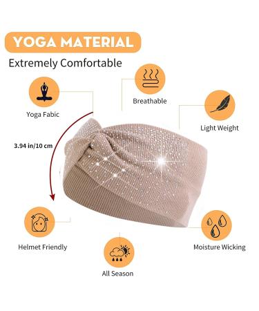 Cakure Crystal Rhinestone Headbands Pack of 3 - Wide Bling Turban Head Wraps for Women and Girls - Elastic Twist Scarf for Sports and Fashion - Type A - Buy Online on SooperMarket.com