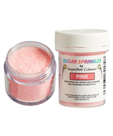 Sugarflair Pink Edible Glitter Sugar Sprinkles - for Cake Decorating Sprinkle on Cakes Cupcakes and Treats - 40g