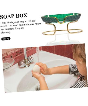 Light Luxury Soap Holder Pc Desk Toiletries Green 15X10X7CM - Buy Online on SooperMarket.com