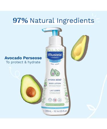 Mustela Hydra Bebe Body Lotion - Daily Moisturizing Baby Lotion - Avocado, Jojoba & Sunflower Oil - 2-Pack - 10.14 Fl Oz - Buy Online on SooperMarket.com
