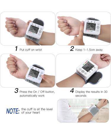 Automatic Wrist Blood Pressure Monitor with Large LCD Display - White - Buy Online on SooperMarket.com