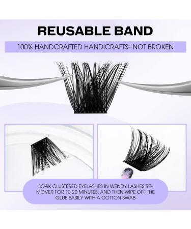 Lash Clusters DIY Eyelash Extensions - C/D Curl 8-16mm Mixed Soft & Wispy Individual Lashes for Volume | Matte Black Cluster Lashes - Buy Online on SooperMarket.com