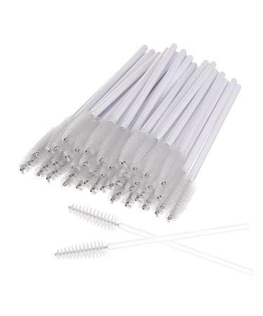 AIBAOBAO 100Pcs Mascara Wands Disposable Eyelash Brushes white Crystal Eyelash Brush Eyebrow Brush Spoolie Eyelash Eye Brow Spoolie Castor Oil Brush Mascara Wands Cosmetic Makeup Tools