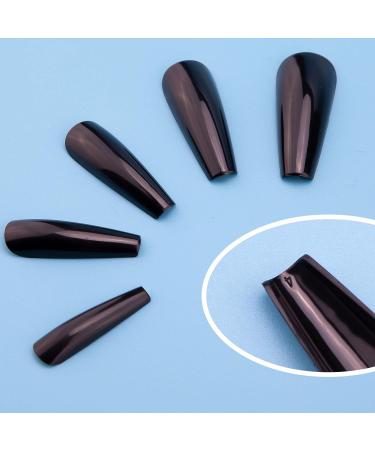 SAVITA 100Pcs Extra Long Black Press on Nails - Full Cover False Nails for Nail Art & Salon Supplies - Buy Online on SooperMarket.com