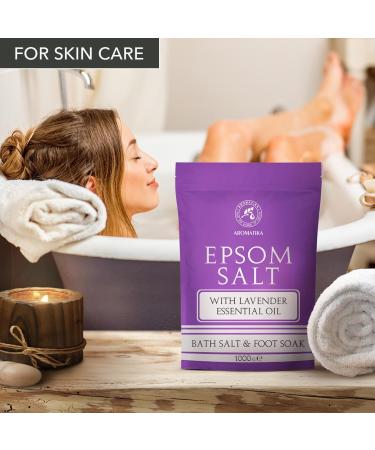 Epsom Bath Salt with Lavender Essential Oil - 35Oz | Pure Magnesium Sulphate for Soothing Relaxation & Fatigue Relief | International Shipping Available - Buy Online on SooperMarket.com