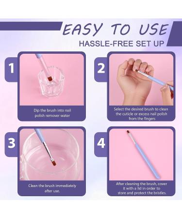 Lusofie 8Pcs Nail Clean Up Brush Set for Gel and Acrylic Nails - Oval Flat Brushes for Home and Salon Use - Buy Online on SooperMarket.com