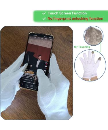 10 Pairs Moisturizing Touch Screen Gloves | Overnight Bedtime White Cotton | Premium Cloth Quality for Eczema, Dry Skin | Spa Therapy for Sensitive Irritated Skin | One Size Fits Most - Buy Online on SooperMarket.com
