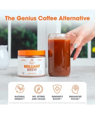 Genius Brilliant Brew: Nootropic Mushroom Coffee Alternative for Natural Energy - No Jitters, No Crash, Sugar-Free, Non-GMO - Buy Online on SooperMarket.com