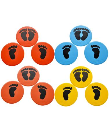 Eco Walker 10inch Colorful Carpet Spot Flat Markers Feet Hands Twister Game for Classroom Home Indoor and Outdoor (Feet Set)