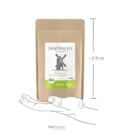 Organic Ground Ginger Powder 500g - 100% Natural & Pure | BioKontor Raw Food Quality - Buy Online on SooperMarket.com