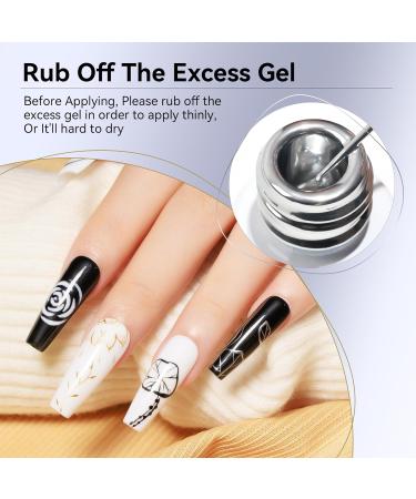 MIZHSE Gold & Silver Metallic Gel Nail Art - 3D Mirror Paint for Stunning French Designs | 7ML Soak Off Manicure Set - Buy Online on SooperMarket.com