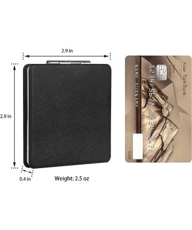 YTLX Compact Makeup Mirror 1x/2x Magnifying Foldable Cosmetic Mirror - Portable Black Vanity Mirror for Men and Women - Buy Online on SooperMarket.com