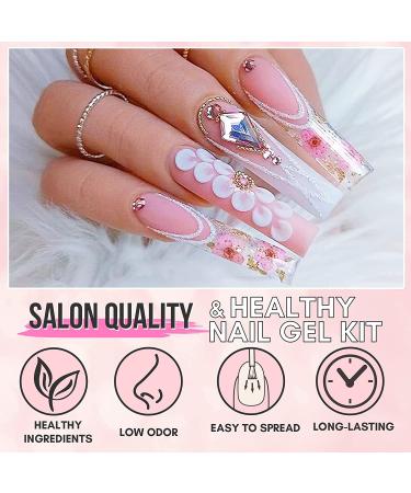 Makartt Poly Nail Gel Kit - Clear Pink Fall Color Nail Extension Gel Set - Buy Online on SooperMarket.com