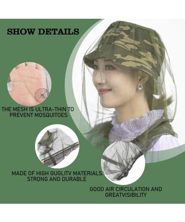 DOKLY 8 Pack Mosquito Net Head Face Mesh Cover Anti Bee Bug Insect Mosquito Bits Mesh Hat Mask Face Protector for Outdoor Camping Hiking(Black + Green) - Buy Online on SooperMarket.com