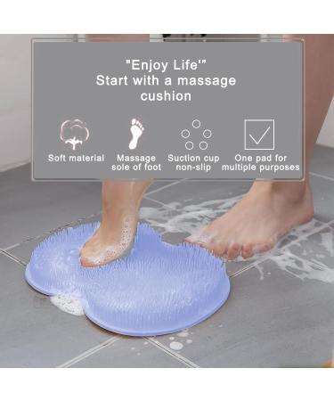 Silicone Shower Brush with Suction Cup for Body Exfoliation & Cleansing - Blue - Buy Online on SooperMarket.com