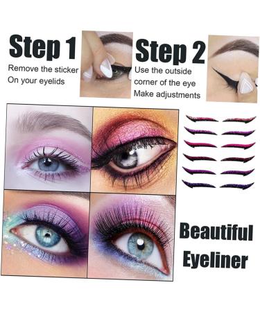 NOLITOY 12 Pcs Eyeliner Stickers Adhesive Eye Line Strip Reusable Double Eyelid Tapes Beauty Products Flash 1 count (Pack of 1) Assorted Colorx2pcs - Buy Online on SooperMarket.com