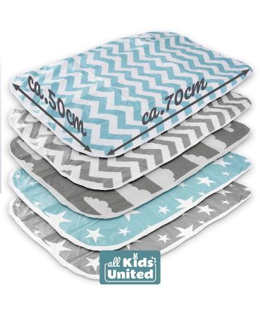 Breathable Washable Baby Diaper Wrap Pad | 50x70 cm Zigzag Gray | Reusable Infant & Toddler Ceiling Pad - Buy Online on SooperMarket.com
