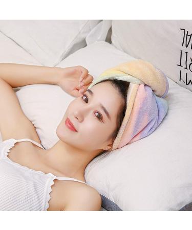 2-Pack Microfiber Hair Towels - Quick Drying Super Absorbent Rainbow Twisted Turban for Women & Girls - Red - Buy Online on SooperMarket.com