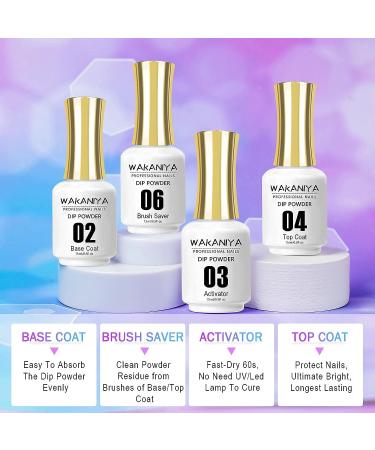 Wakaniya Dip Powder Nail Kit - 20 Colors Glitter Starter Kit for Beginners | Nail Dipping Powder Set with Activator, Top Coat, Base | Professional DIY Nail Art - Buy Online on SooperMarket.com