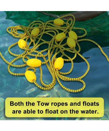 SELEWARE 65ft Boating Tow Rope for 1-4 Rider Tubes | Stainless Steel Hooks & Floats | Water Sports Essential - Buy Online on SooperMarket.com