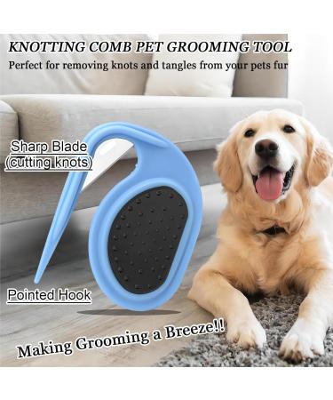 2024 PET Knotting Comb - 3-in-1 Multifunctional Hair Removal Tool for Cats & Dogs | Steel Blade De-Filter Knife | Black - Buy Online on SooperMarket.com