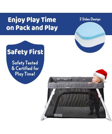 Foambesty Tri-fold Portable Pack n Play Mattress Pad (38''x26'') - Dual Sided Baby Playard Foam Pad for Christmas Gifts - Buy Online on SooperMarket.com