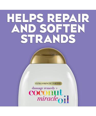 OGX Coconut Miracle Oil Conditioner - Extra Strength Damage Remedy for Dry, Frizzy, and Coarse Hair - Hydrating Formula, Flyaway Taming - 13 fl oz - Buy Online on SooperMarket.com