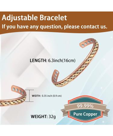 EnerCoppeX Copper Magnetic Bracelet for Women - Detox Jewelry with 3500 Gauss Magnet (CPB-1072SG) - Buy Online on SooperMarket.com