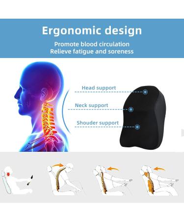 ZATOTOO Car Neck Support - Memory Foam Headrest for Car Seat with Breathable Washable Cover - Black - Buy Online on SooperMarket.com