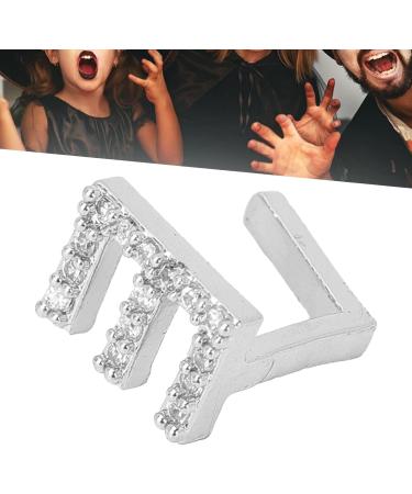 Hip Hop Tooth Brace Single Easy to Wear Durable for Parties Birthday Gift Copper Material Halloween Tooth Accessories (Silver) - Buy Online on SooperMarket.com