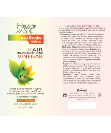Hawaiian Silky 14-in-1 Miracles Apple Cider Vinegar with Black Castor Oil - 8 Fl Oz | International Shipping Available - Buy Online on SooperMarket.com