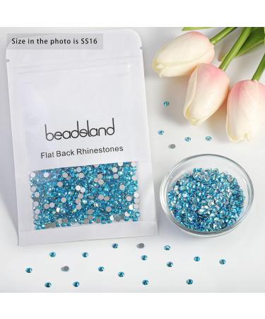 Beadsland 1440 Pieces Aquamarine Flat Back Rhinestones SS16 Nail Crystals for Stunning Nail Art - Buy Online on SooperMarket.com