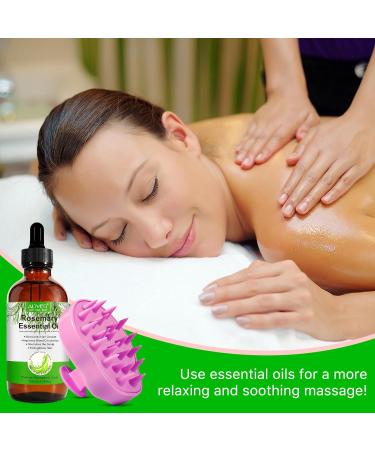 Organic Rosemary Oil for Hair Growth | 4.04 Fl Oz with Scalp Massager | Pure Essential Oil for Eyelashes Eyebrows & Skin Care - Buy Online on SooperMarket.com