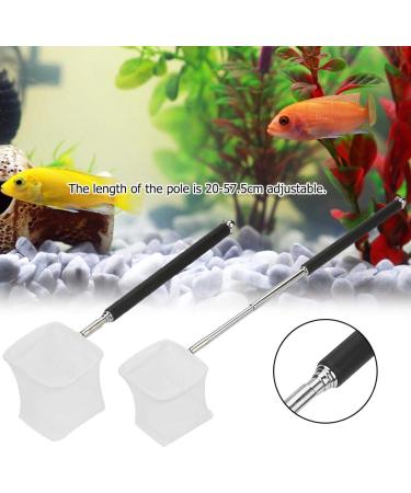 Garosa Shrimp Fishing Net 20-57.5cm Telescopic Fish Shrimp Skimming Net Mini Fish Aquarium Fishing Net for Aquarium Tank Shrimp (black Square net) - Buy Online on SooperMarket.com