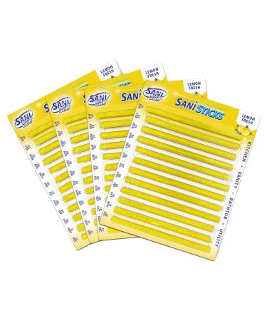 SANI 360 Sani Sticks Drain Cleaner and Deodorizer | Non-Toxic, Enzyme Formula to Eliminate Odors and Helps Prevent Clogged Drains | Septic Tank Safe | 48 Count, Lemon Scent Lemon 48 Count
