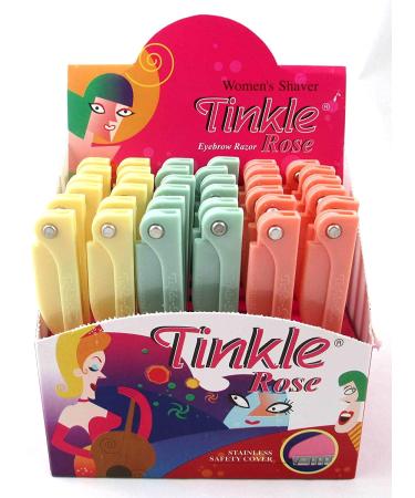 Tinkle Women's- Shaver Rose Razors - (1) Box - (36) PCS - Stainless Steele
