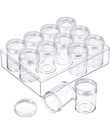 Blulu Clear Bead Organizer Bead Storage Containers Set with 12 Boxes  1.9 x 1.5 Inches (1.9 x 1.5 Inches)