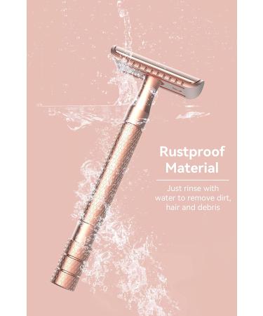Safety Razor for Men and Women | Double Edge Razor Blades | Eco-Friendly & Zero Waste | Rose Gold - Buy Online on SooperMarket.com