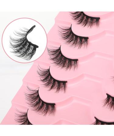Gjinxi 10 Pairs Half Lashes Natural Looking Cat Eye Lashes Accent Eyelashes False Eyelashes 3D Fake Lashes Natural False Lashes False Eye Lashes Soft Fluffy Lashes - Buy Online on SooperMarket.com