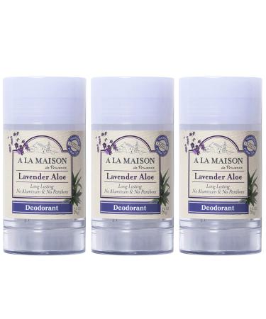 A La Maison Lavender Aloe Aluminum Free Deodorant for Women and Men - Natural Deodorant (3 Stick Bulk Pack) 2.4 Ounce (Pack of 3)