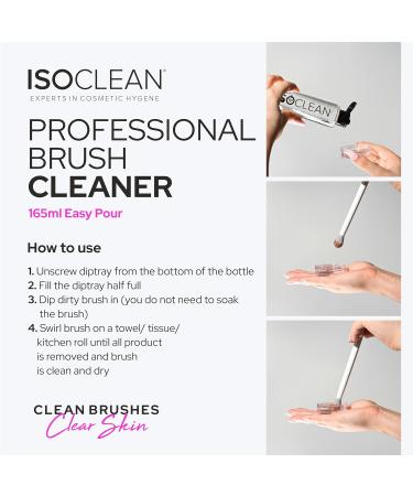 ISOCLEAN Makeup Brush Cleaner Liquid Easy Pour Solution - 165ml - Vegan Cruelty-Free Fast Drying Easy to Use - Works in 60 seconds 165 ml (Pack of 1) - Buy Online on SooperMarket.com