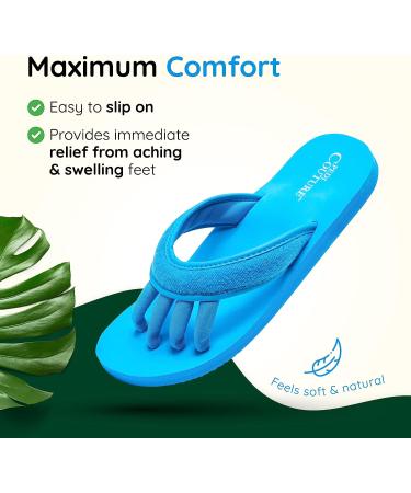 Pedi Couture Women's Pedicure Sandals - Turquoise Toe Separator Slippers - Buy Online on SooperMarket.com