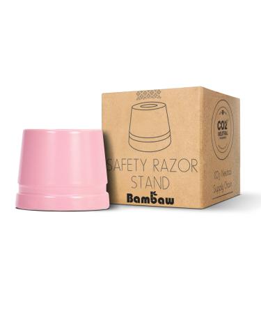 Bambaw Pink Safety Razor Stand | Razor Holder Shave Stand | Shaver Holder Stand fits only Metal Safety Razors | Double Edge Razor Stand | Razor Stand Holder | Shaving Stand