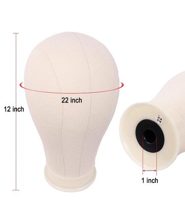 MapofBeauty 22 Inch Canvas Block Head Wig Stand for Wig Making & Styling (Beige) - Buy Online on SooperMarket.com