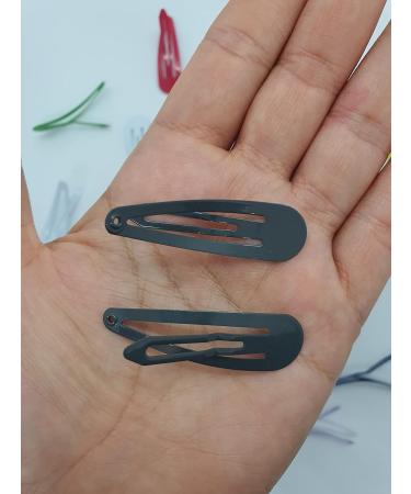 6 PCS Grey Metal Snap Hair Clips - 5CM Long | Hair Grip Pins - Buy Online on SooperMarket.com