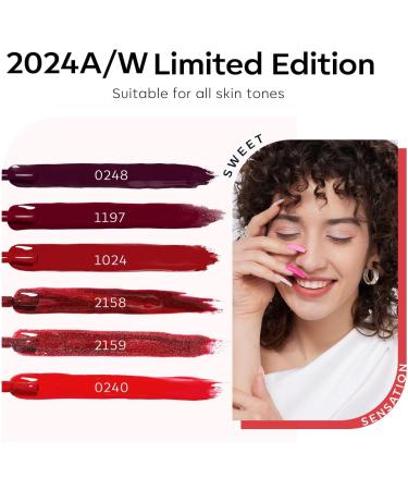 Modelones Red Gel Nail Polish 6 Colors Ruby Sparks Collection Popular Glitter Gel Polish Cat Eye Burgundy Red Sparkle Bloody Red Nail Polish Kit Art DIY Home Salon Gifts for Women - Buy Online on SooperMarket.com